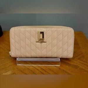 Karl Lagerfeld Quilted Beige Wallet